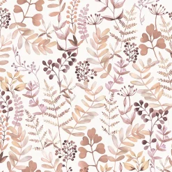 GoodHome Papier peint pré-encollé vinyle intissé botanique Easy Roll Olivia rose l.53 x H.1005 cm