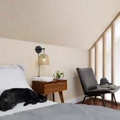 Papier peint pré-encollé vinyle intissé géométrique Easy Roll Bolsa beige l.53 x H.1005 cm-GoodHome Hot