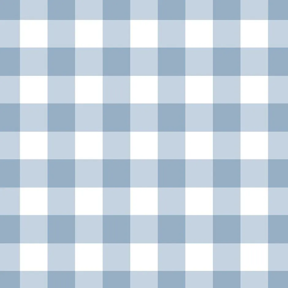 99Deco Papier peint raccordable - Vichy - Bleu - intissé : 150g/m² - 4 lés : 192x270cm