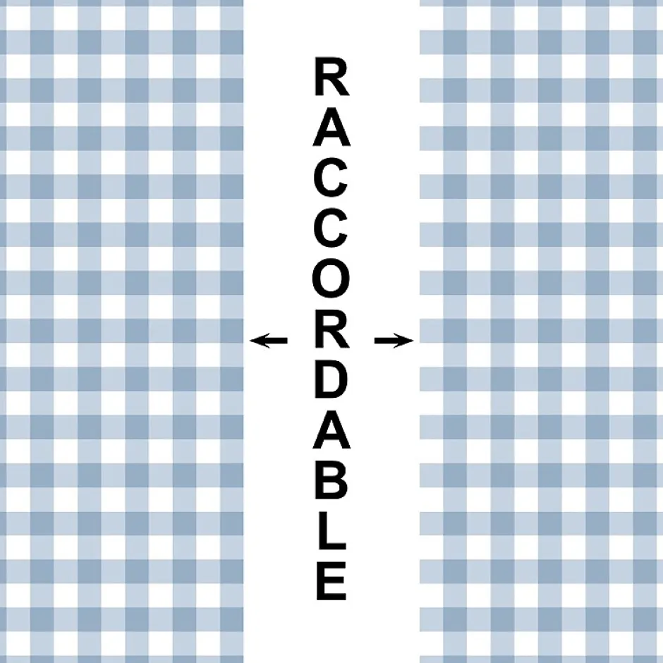 99Deco Papier peint raccordable - Vichy - Bleu - intissé : 150g/m² - 4 lés : 192x270cm