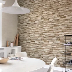 Papier peint vinyle expansé intissé effet parmant de bois clair L.1005 x l.53cm-Grandeco New