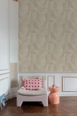 Papier peint vinyle expansé intissé géométrique effet parquet Talenso chêne clair L.1005 x l.53cm-Grandeco Best