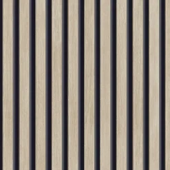 Papier peint vinyle expansé intissé effet lattes de bois clair L.1005 x l.53cm-Grandeco