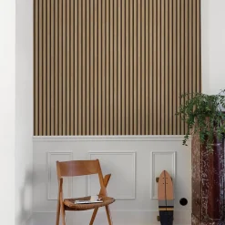 Grandeco Papier peint vinyle expansé sur intissé effet lattes de bois foncé L.1005 x l.53cm