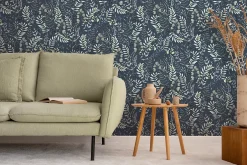 Ugepa Papier peint vinyle grainé sur intissé botanique Olivia bleu L.1001 x l.53 cm Ugépa