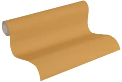 A.S. Creation Papier peint vinyle grainé sur intissé uni jaune L.1005 x l. 53 cm, As Creation Around