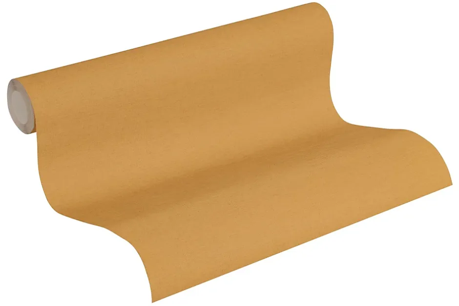 A.S. Creation Papier peint vinyle grainé sur intissé uni jaune L.1005 x l. 53 cm, As Creation Around