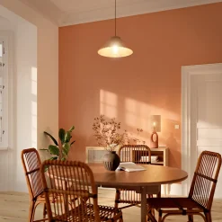 GoodHome Papier peint vinyle intissé uni orange terracotta L.53 x l.1005 cm Aune