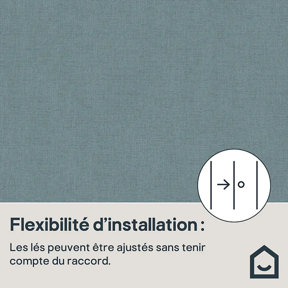 Papier peint vinyle intissé uni bleu vert L.53 x l.1005 cm Tille-GoodHome