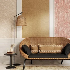 Papier peint vinyle intissé Pufos uni texturé beige L. 10,05m x l. 0,53m-GoodHome New