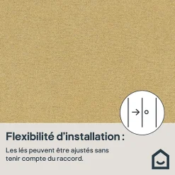 Papier peint vinyle intissé uni aspect tissu jaune moutarde L.1005 x l.53cm , Mythe-GoodHome Hot