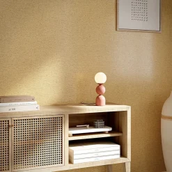 Papier peint vinyle intissé uni aspect tissu jaune moutarde L.1005 x l.53cm , Mythe-GoodHome Hot