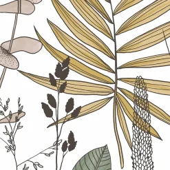 Lutece Papier peint vinyle intissé feuillage épis grain vert kaki L.1005 x l.53cm Lutèce