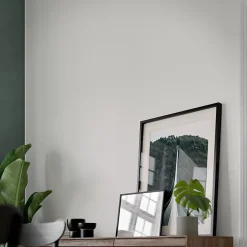 Papier peint vinyle intissé uni aspect tissu blanc L.1005 x l.53cm , Mythe-GoodHome Outlet