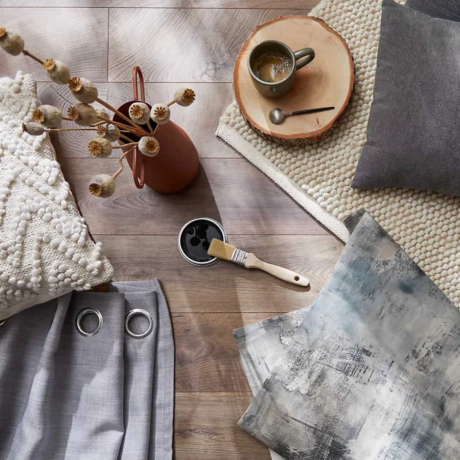 GoodHome Papier peint Vinyle Intissé Elmas gris