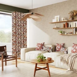 Papier peint vinyle intissé Kohev géométrique beige L. 10,05m x l. 0,53m-GoodHome Online