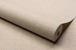 Papier peint vinyle intissé uni texturé beige L.1005 x l.53cm , Bamboo-Grandeco