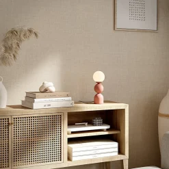 Papier peint vinyle intissé uni structuré beige L.1000 x l.52 cm Shung-GoodHome New