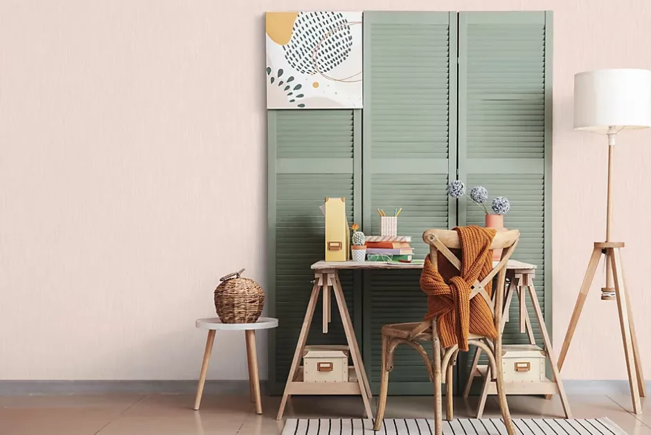 Lutece Papier peint vinyle intissé Les aventures latte uni rose L.1005 x l.53cm Lutèce