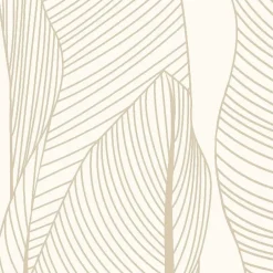 Lutèce Papier peint vinyle intissé feuille de bananier beige, terracotta L.1005 x l.53cm