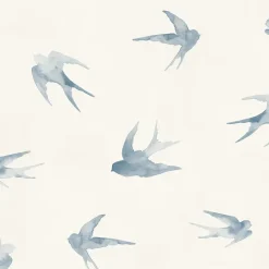 Papier peint vinyle intissé enfant petit oiseau bleu L. 1005 x l. 53cm-Ugepa New