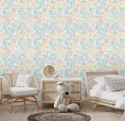 Ugepa Papier peint vinyle intissé fleuri Bella fleurs multicouleurs pastel L.1005 x l.53cm Ugèpa
