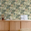 Papier peint vinyle intissé fleuri Alice vert kaki L.1005 x l.53cm-Grandeco Hot
