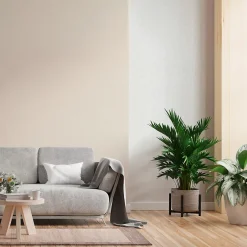 GoodHome Papier peint vinyle intissé uni aspect tissu beige clair L.1005 x l.53cm , Mythe