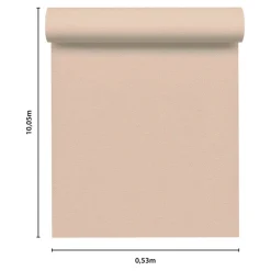 GoodHome Papier peint vinyle intissé uni aspect tissu beige clair L.1005 x l.53cm , Mythe