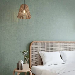 Papier peint vinyle intissé uni structuré vert L.1000 x l.52 cm Shung-GoodHome Sale