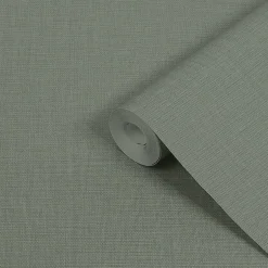 Papier peint vinyle intissé uni structuré vert L.1000 x l.52 cm Shung-GoodHome Sale
