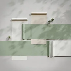 Papier peint vinyle intissé uni structuré vert L.1000 x l.52 cm Shung-GoodHome Sale