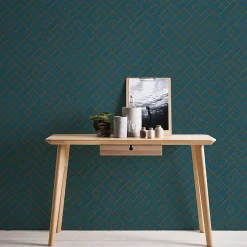 GoodHome Papier peint Vinyle Intissé Nimie vert