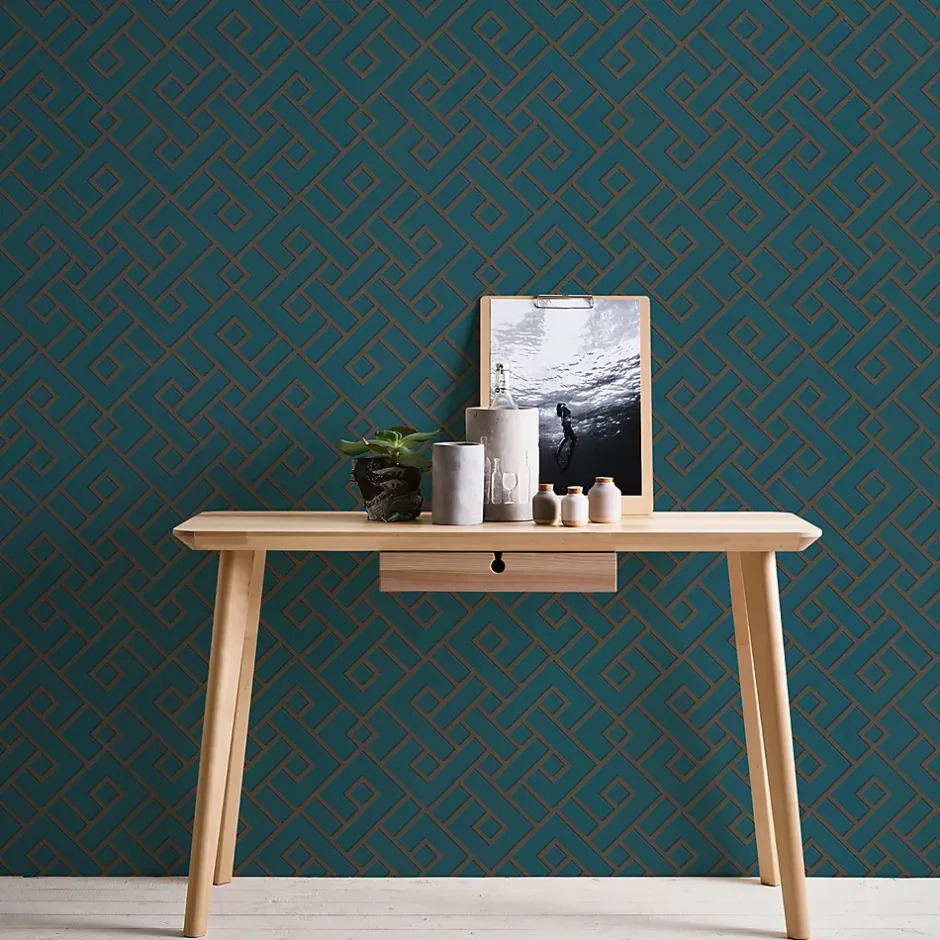 GoodHome Papier peint Vinyle Intissé Nimie vert