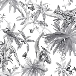 GoodHome Papier peint Vinyle Intissé Howlit noir et blanc