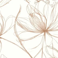 Papier peint vinyle intissé fleur de cerisier cuivre, rouille L.1005 x l.53cm-Lutèce