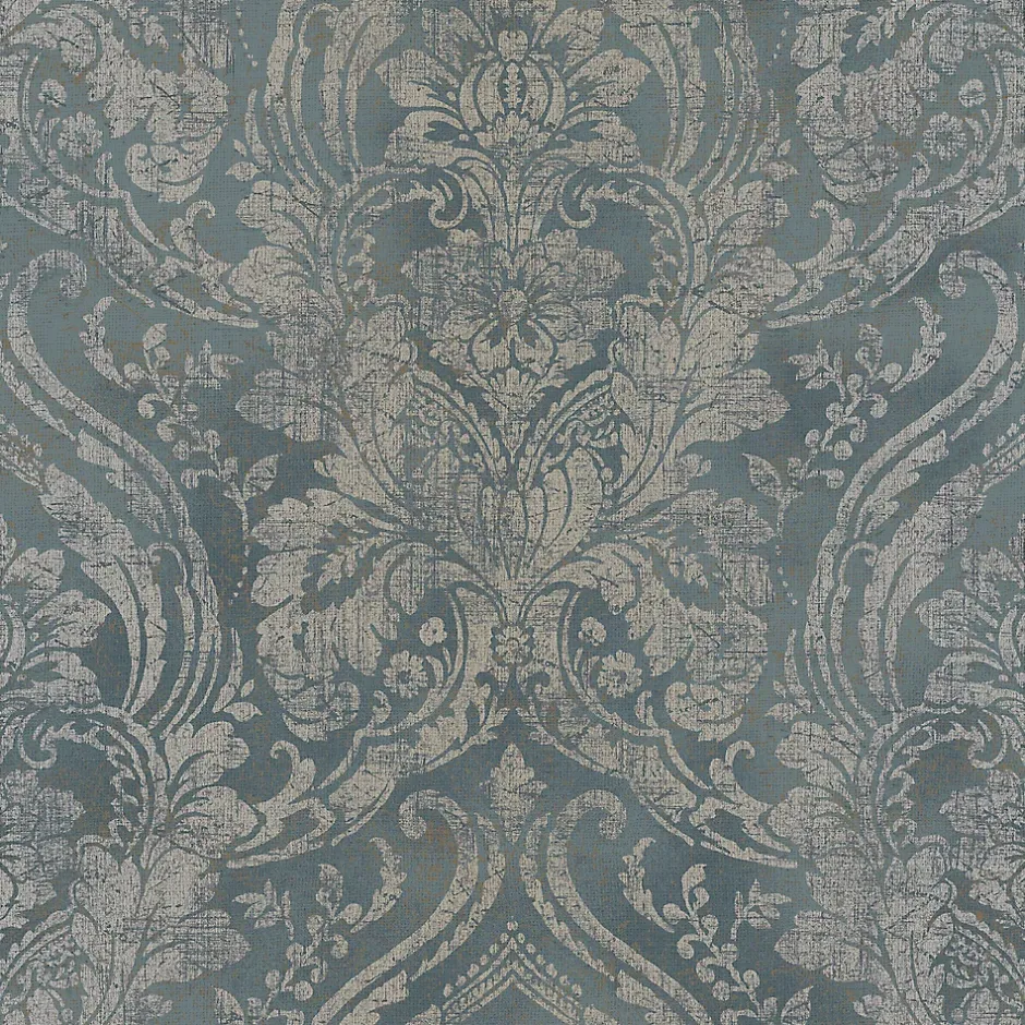 GoodHome Papier peint Vinyle Intissé Citre Sarcelle pâle