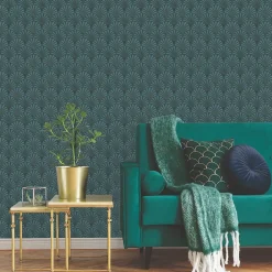 Papier peint Vinyle Intissé Nenad vert-GoodHome Clearance