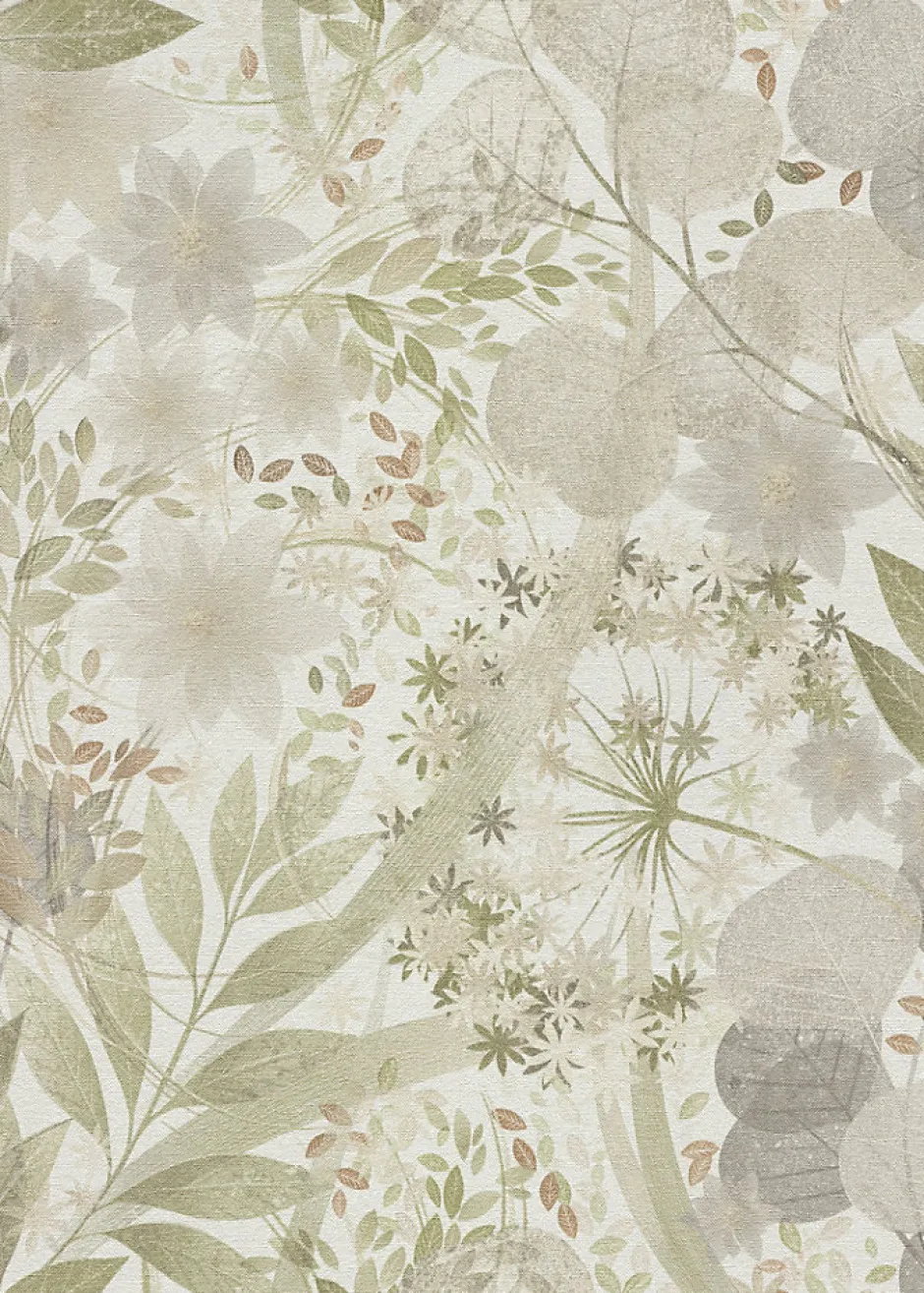 Papier peint vinyle intissé végétal vert L.1005 x l.53cm, Secret grove-Erismann Outlet