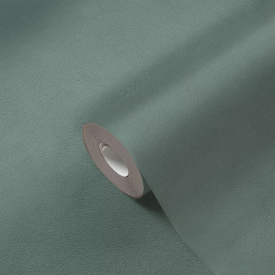 GoodHome Papier peint vinyle intissé uni bleu vert L.53 x l.1005 cm Izier