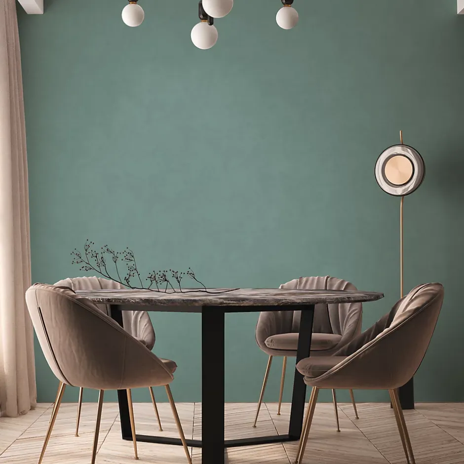 GoodHome Papier peint vinyle intissé uni bleu vert L.53 x l.1005 cm Izier