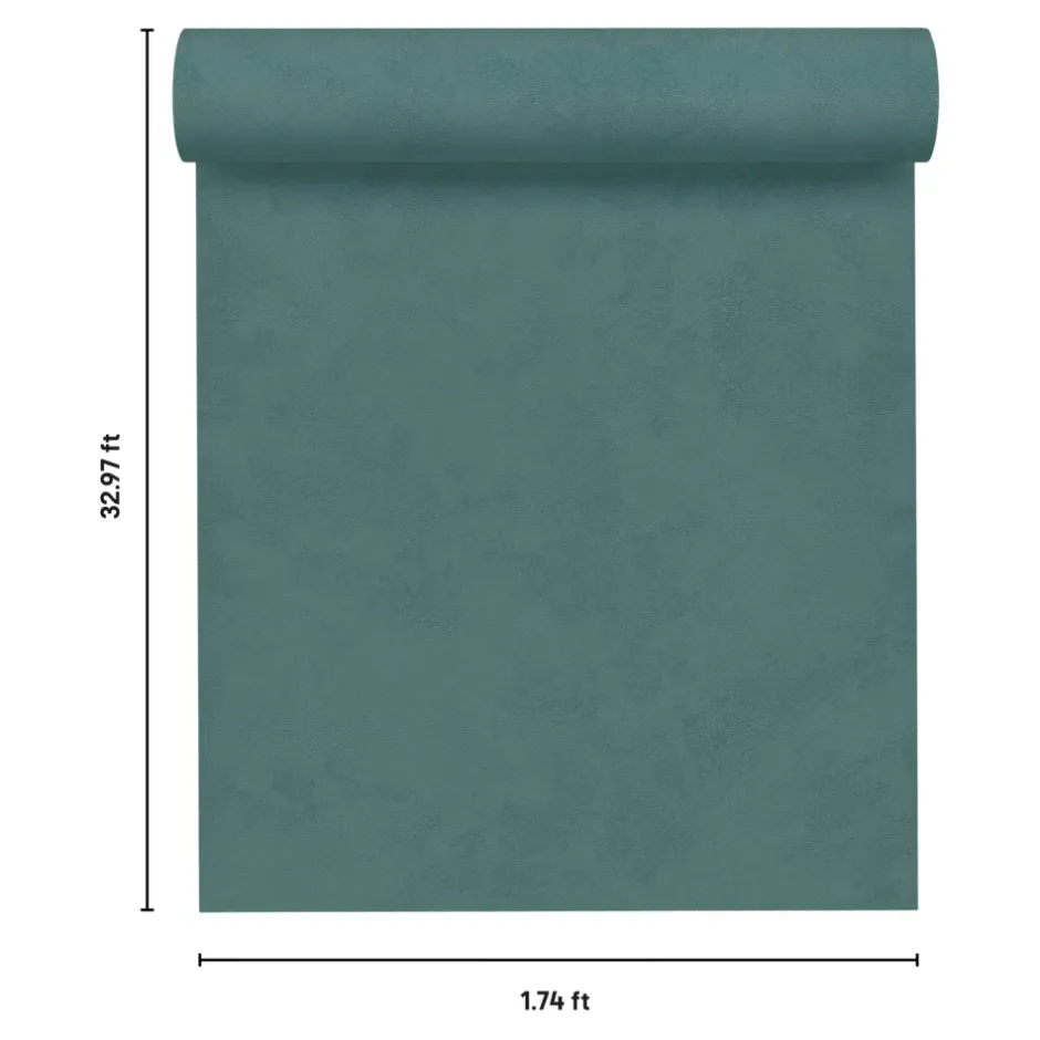 GoodHome Papier peint vinyle intissé uni bleu vert L.53 x l.1005 cm Izier
