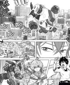 Ugepa Papier peint vinyle intissé enfant manga noir et blanc L. 1005 x l. 53cm