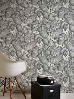 GoodHome Papier peint vinyle intissé noir et blanc