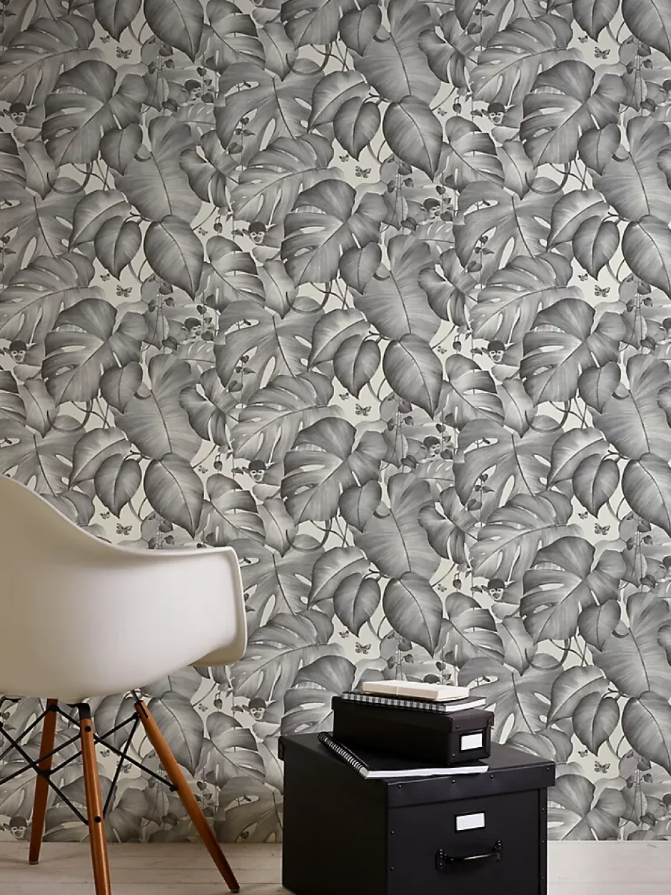 GoodHome Papier peint vinyle intissé noir et blanc