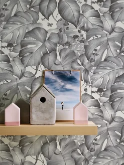 GoodHome Papier peint vinyle intissé noir et blanc