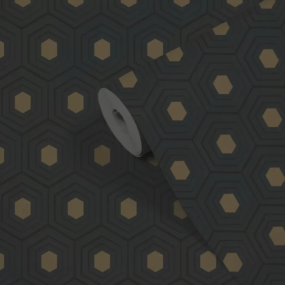 GoodHome Papier peint Vinyle Intissé Draba noir