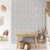 Ugepa Papier peint vinyle intissé fleuri liberty Mini darla rose, vert, jaune L.1005 x l.53cm