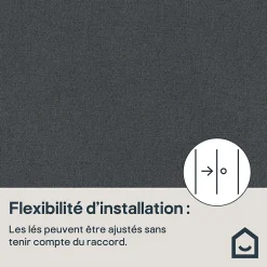 Papier peint vinyle intissé uni aspect tissu gris anthracite L.1005 x l.53cm , Mythe-GoodHome
