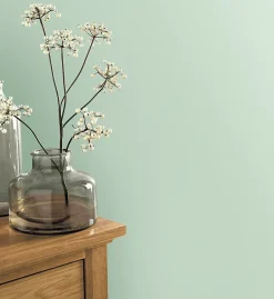 Papier peint vinyle intissé uni vert L.1005 x l.53 cm Aune-GoodHome Discount